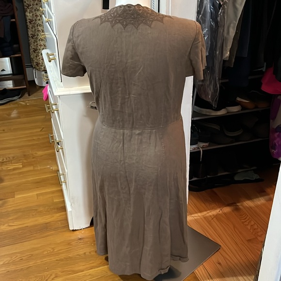 J Jill 100% linen chocolate brown dress - Picture 2 of 6